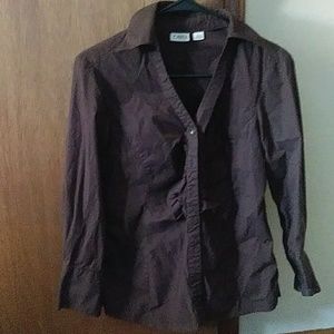 Brown button down